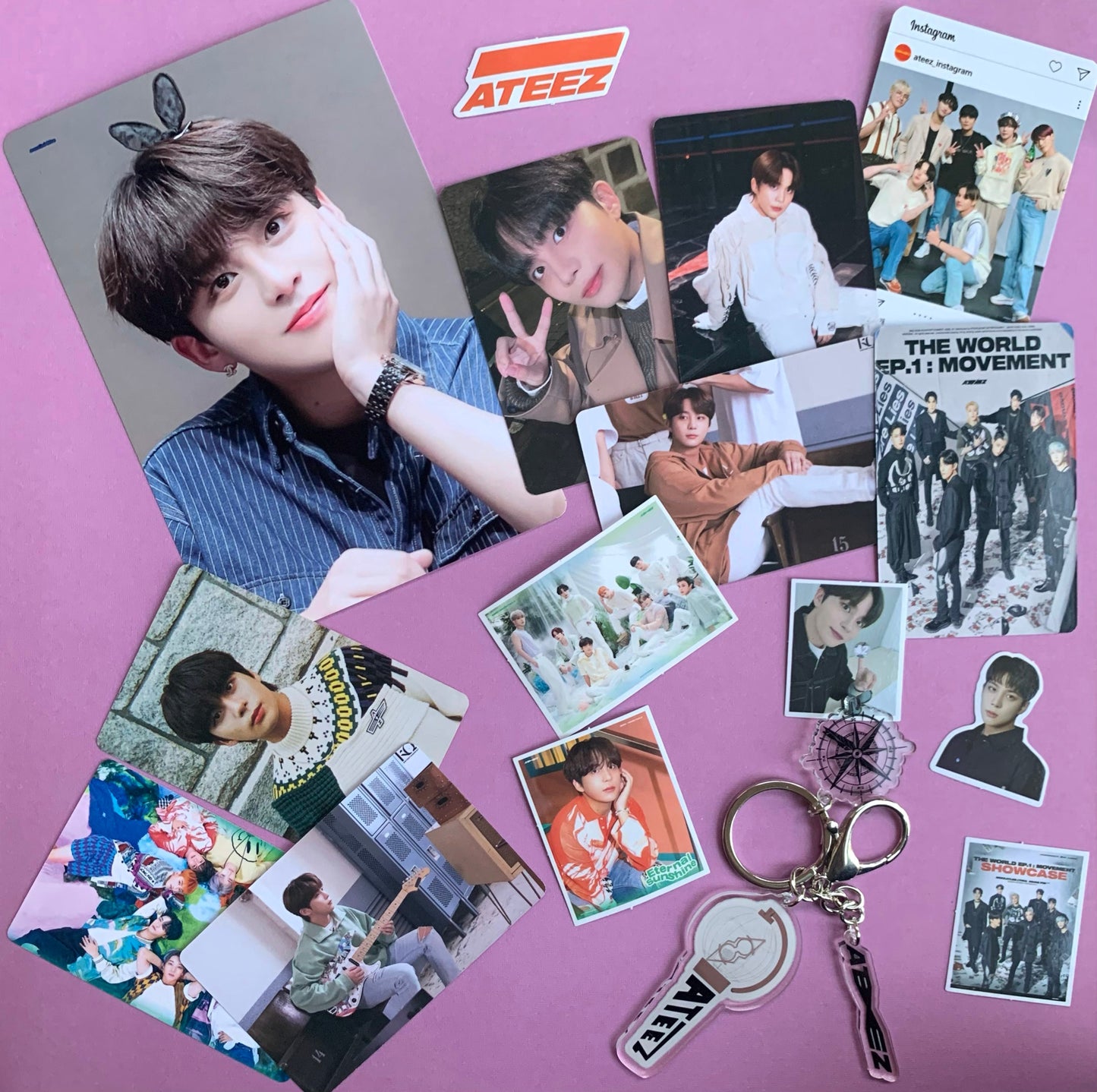 Ateez Bias Pack | Basic Pack | Key Chain | Photo cards | Random | Gift for friends Active