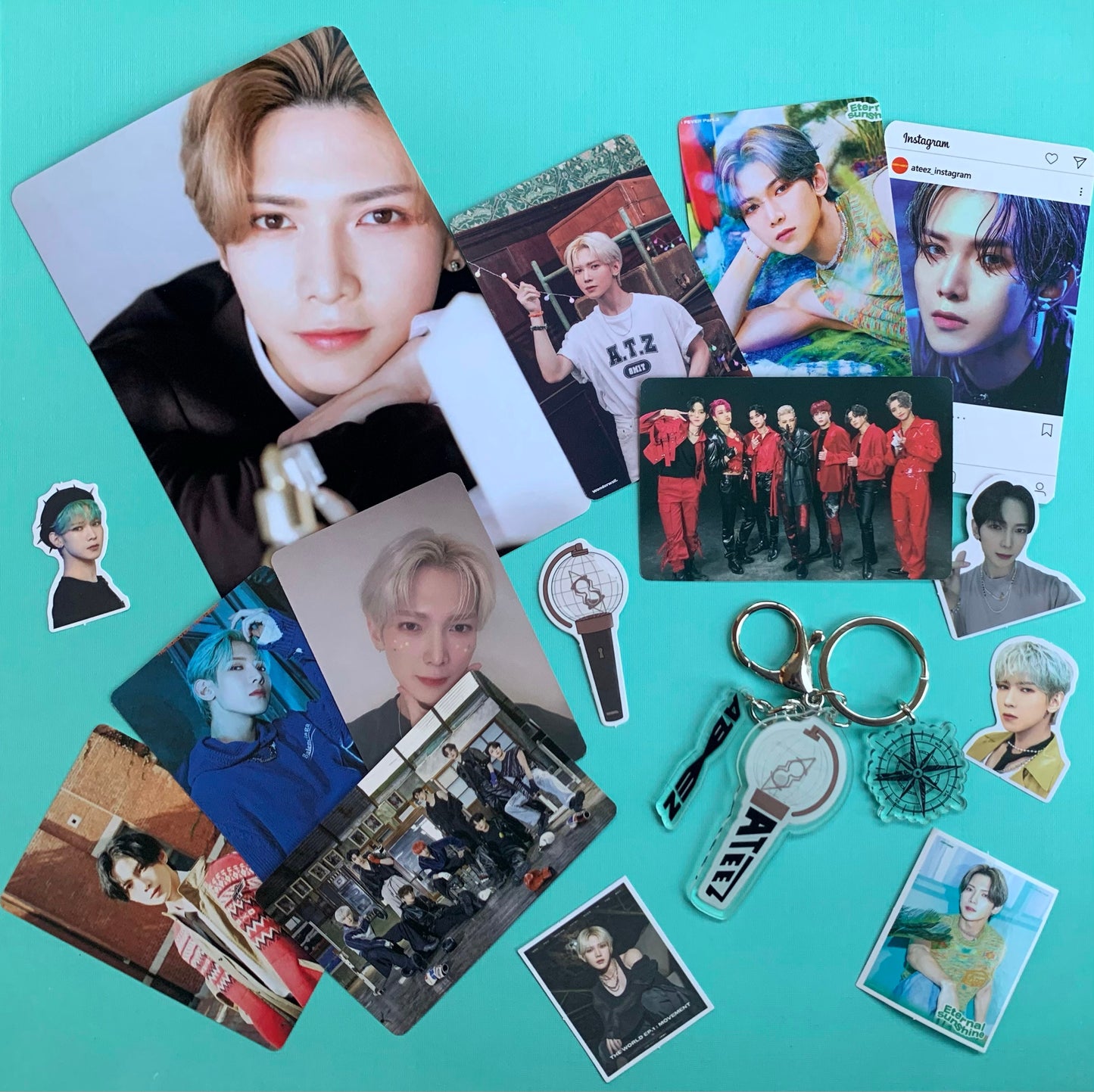 Ateez Bias Pack | Basic Pack | Key Chain | Photo cards | Random | Gift for friends Active