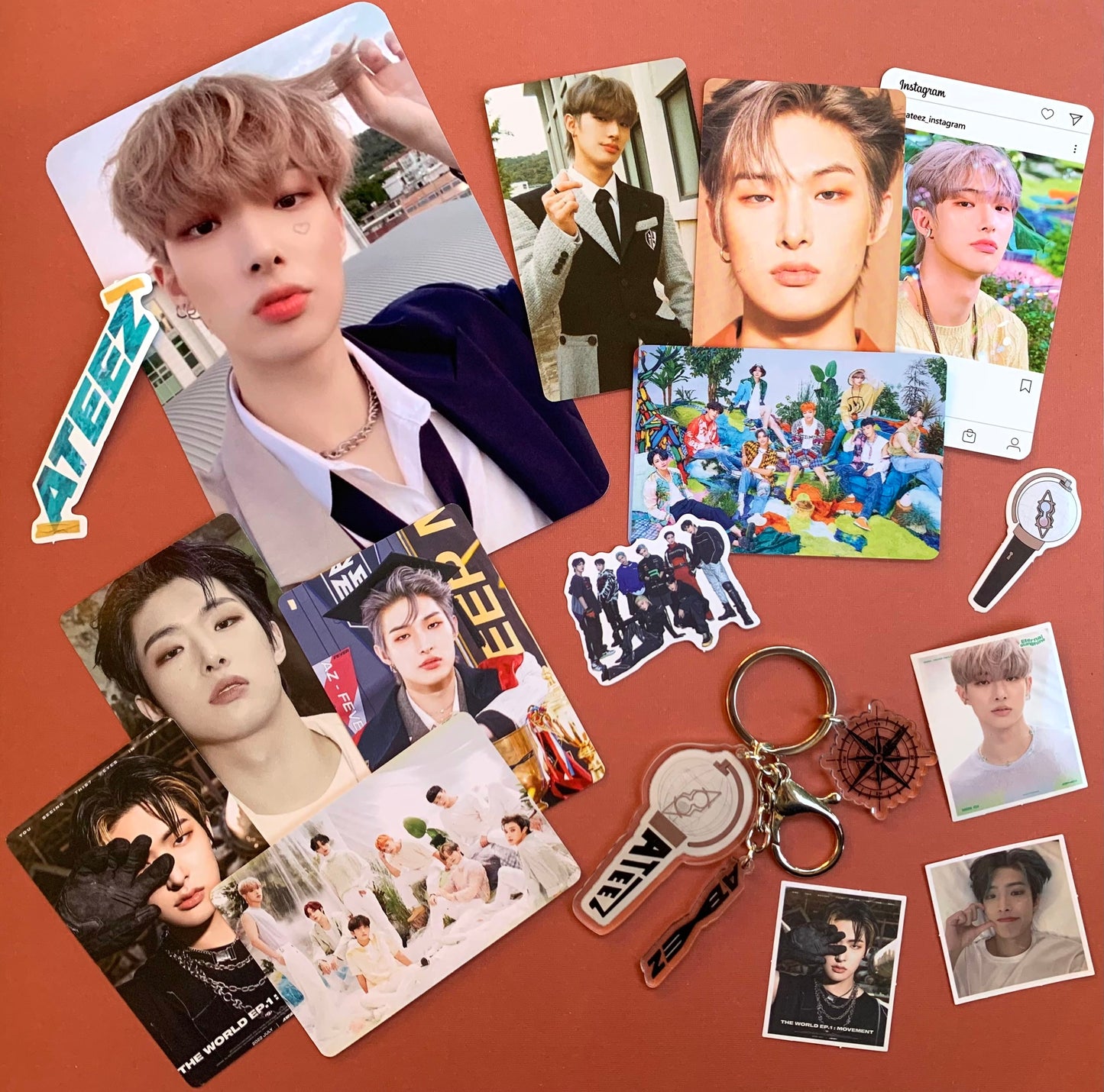 Ateez Bias Pack | Basic Pack | Key Chain | Photo cards | Random | Gift for friends Active