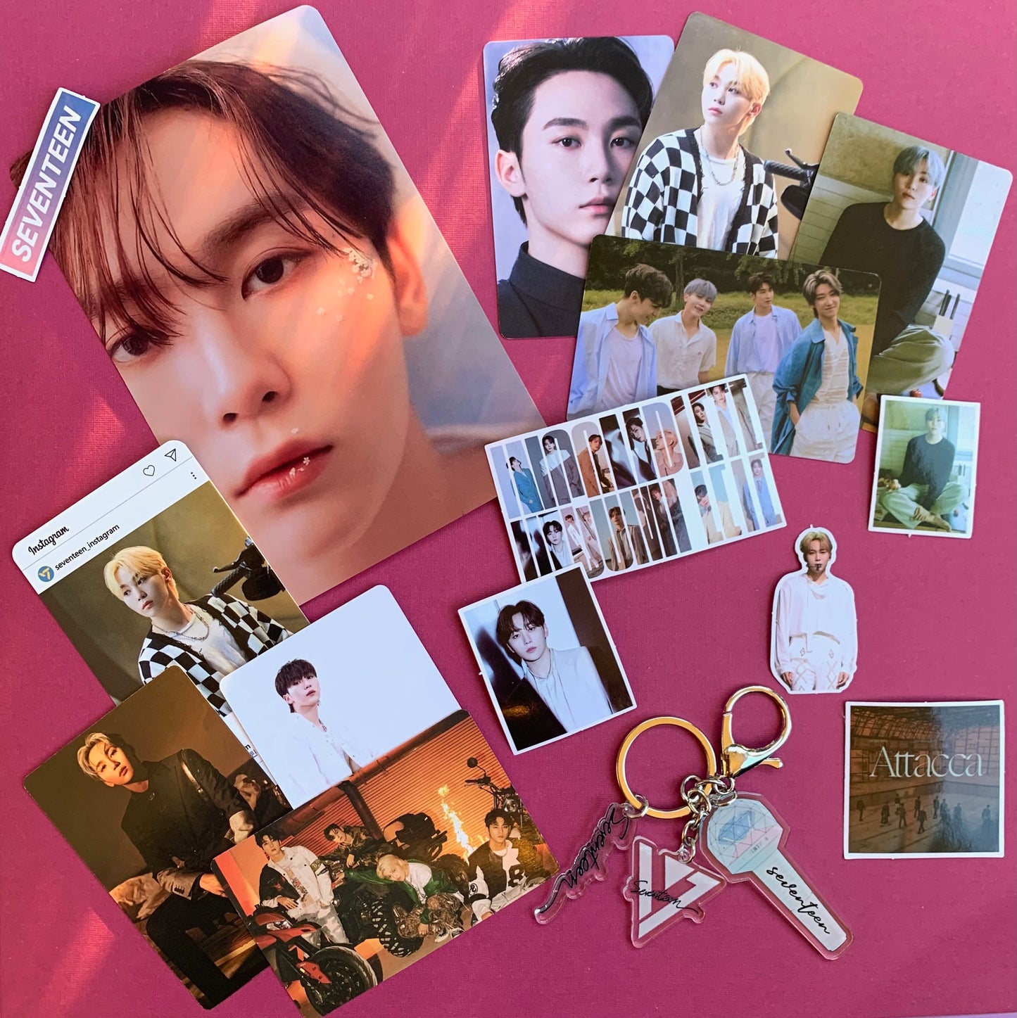Seventeen Bias Pack | Basic Pack | Key Chain | Photo cards | Random | Gift for friends | Custom Kpop Bias pack