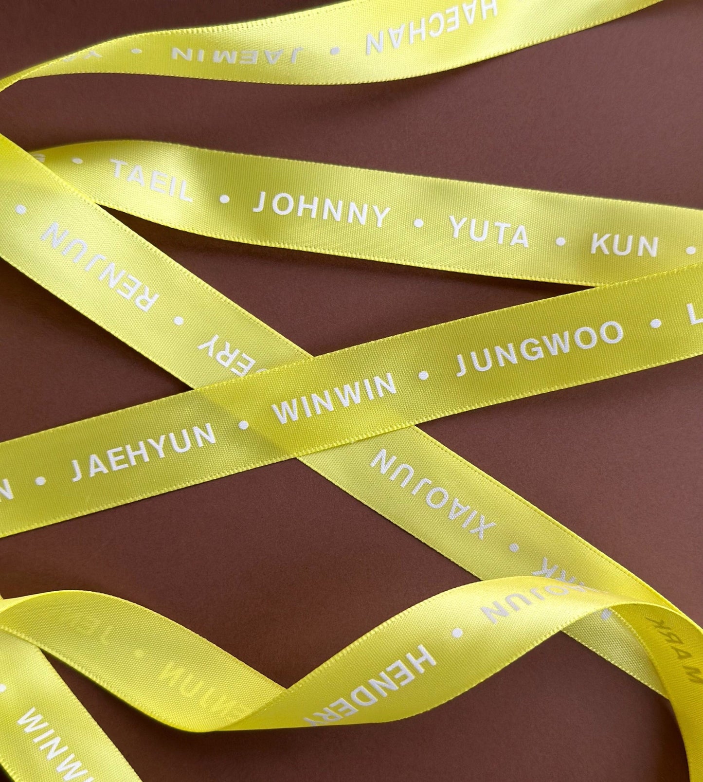 NCT Ribbon | NCTizen | Neon-White | Kpop Merch | Meumwonbong Bow | Taeyong, Taeil, Yuta, Doyoung, Jaehyun, Jungwoo, Hendery, Lucas, Mark,