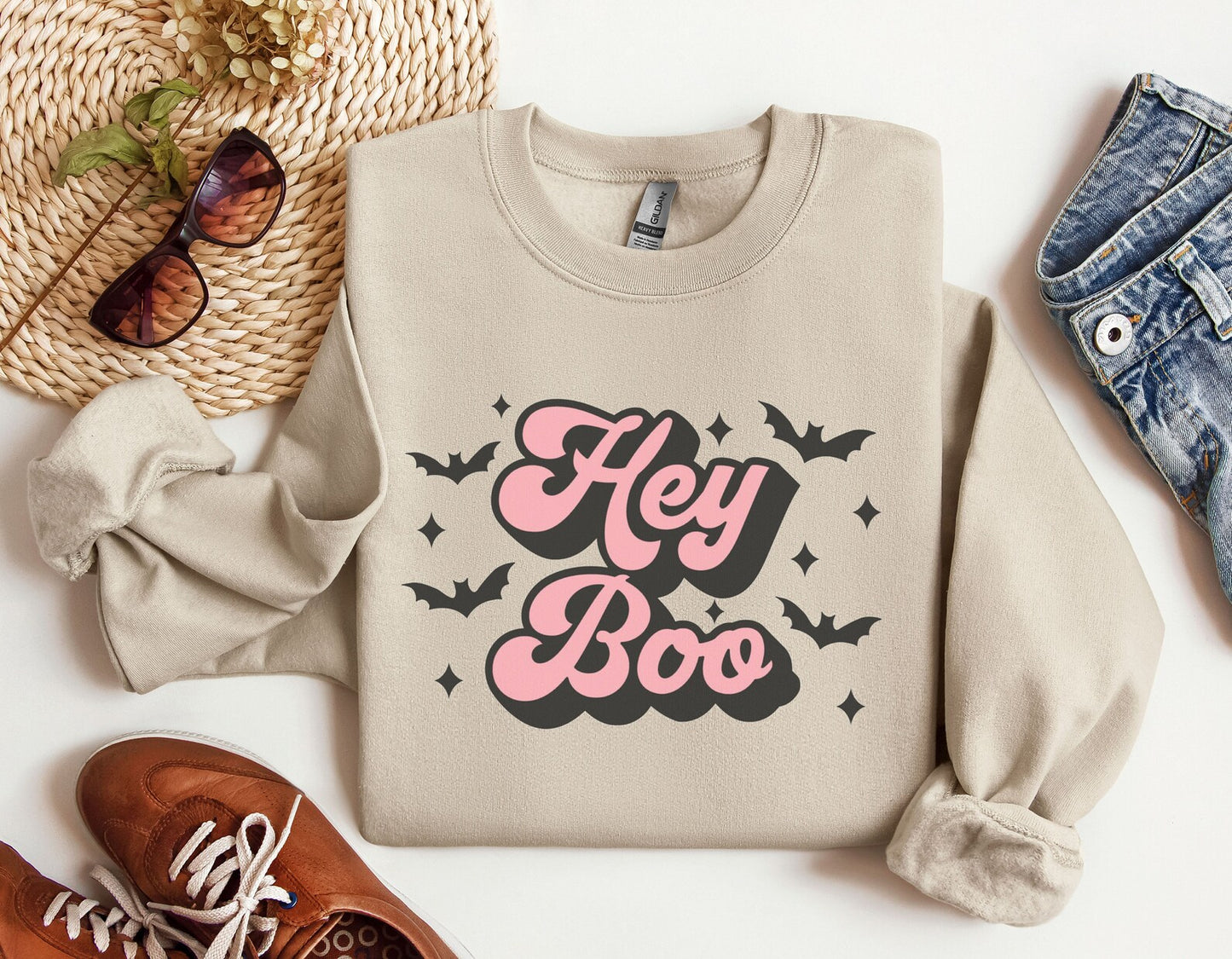 Hey-Boo Halloween Sweatshirt