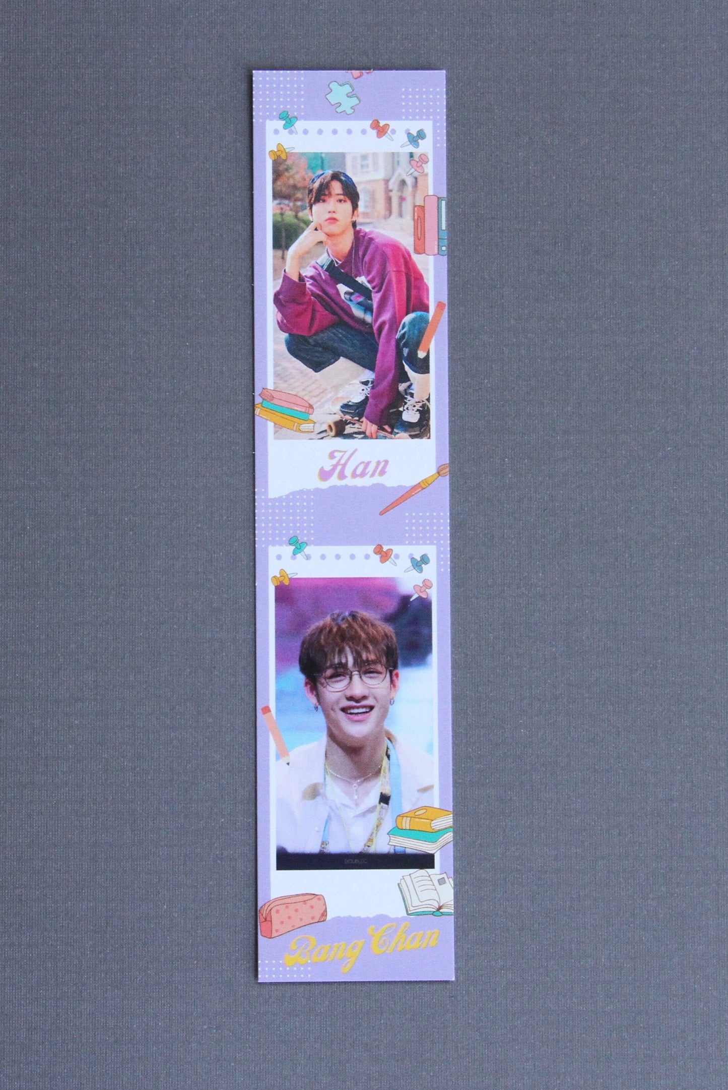 Stray Kids Cardstock Bookmarks |  Laminated | Bang Chan,  Seungmin, IN, Lee Know,  Hyunjin, Changbin, Felix, Han