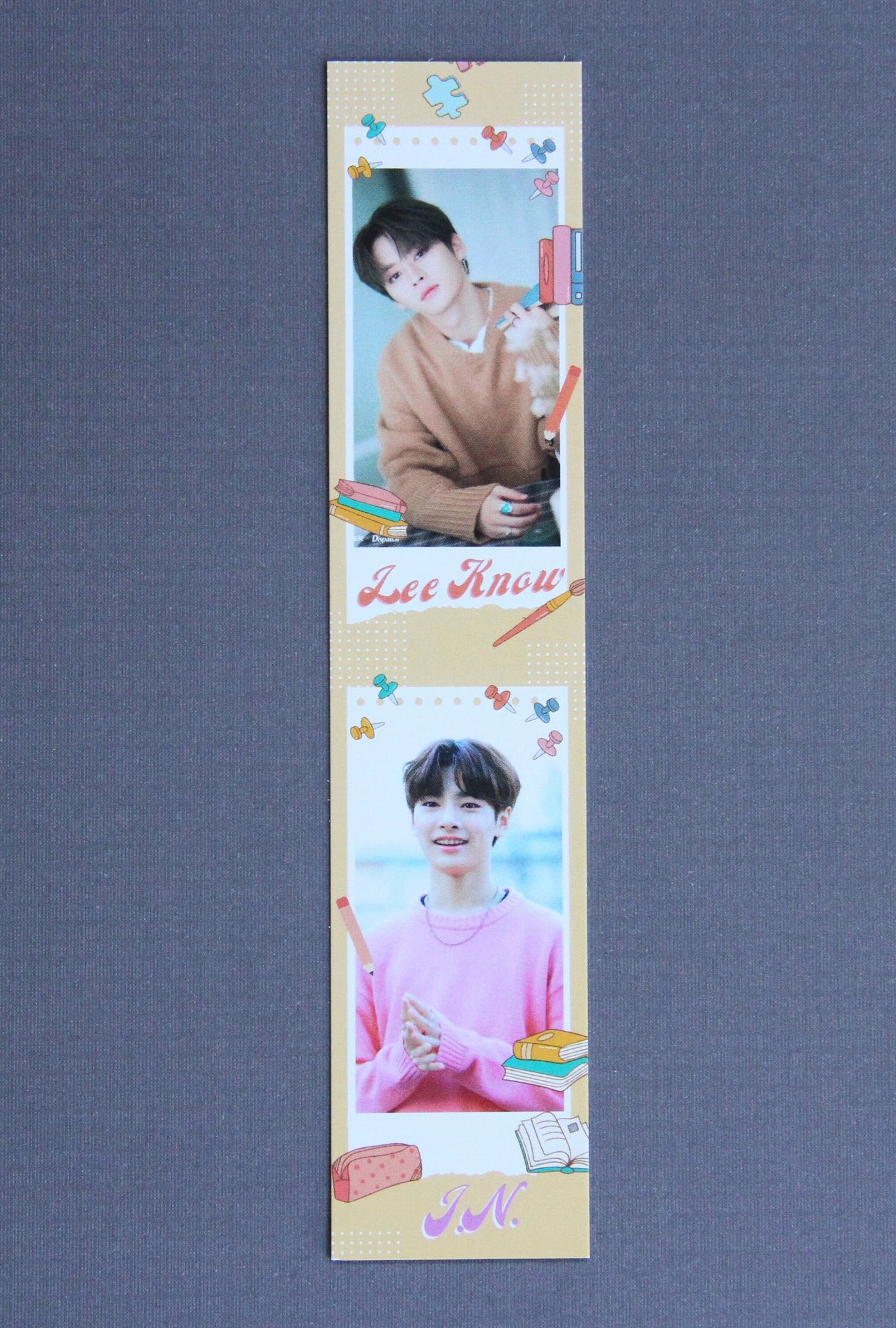 Stray Kids Cardstock Bookmarks |  Laminated | Bang Chan,  Seungmin, IN, Lee Know,  Hyunjin, Changbin, Felix, Han