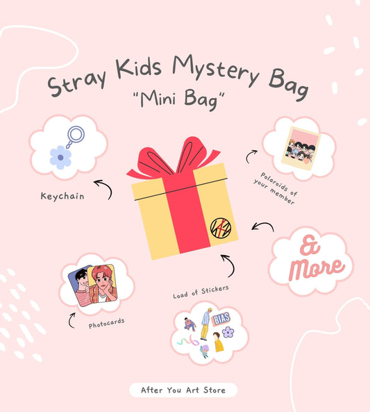 Stray Kids Mystery bias Bag | Custom Merch Gift Bag | Goodie Bag |Bookmarks| Keychains, Stickers, Photocards, Photos, Polaroid,& More!