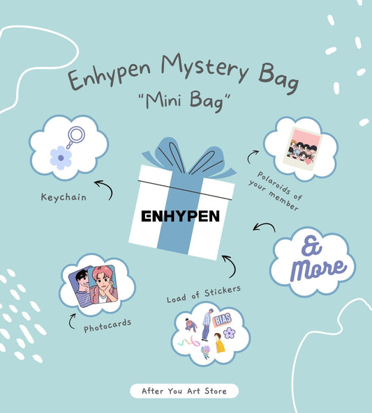 Enhypen Mystery bias Bag | Custom Merch Gift Bag | Goodie Bag |Bookmarks| Keychains, Stickers, Photocards, Photos, Polaroid,& More!