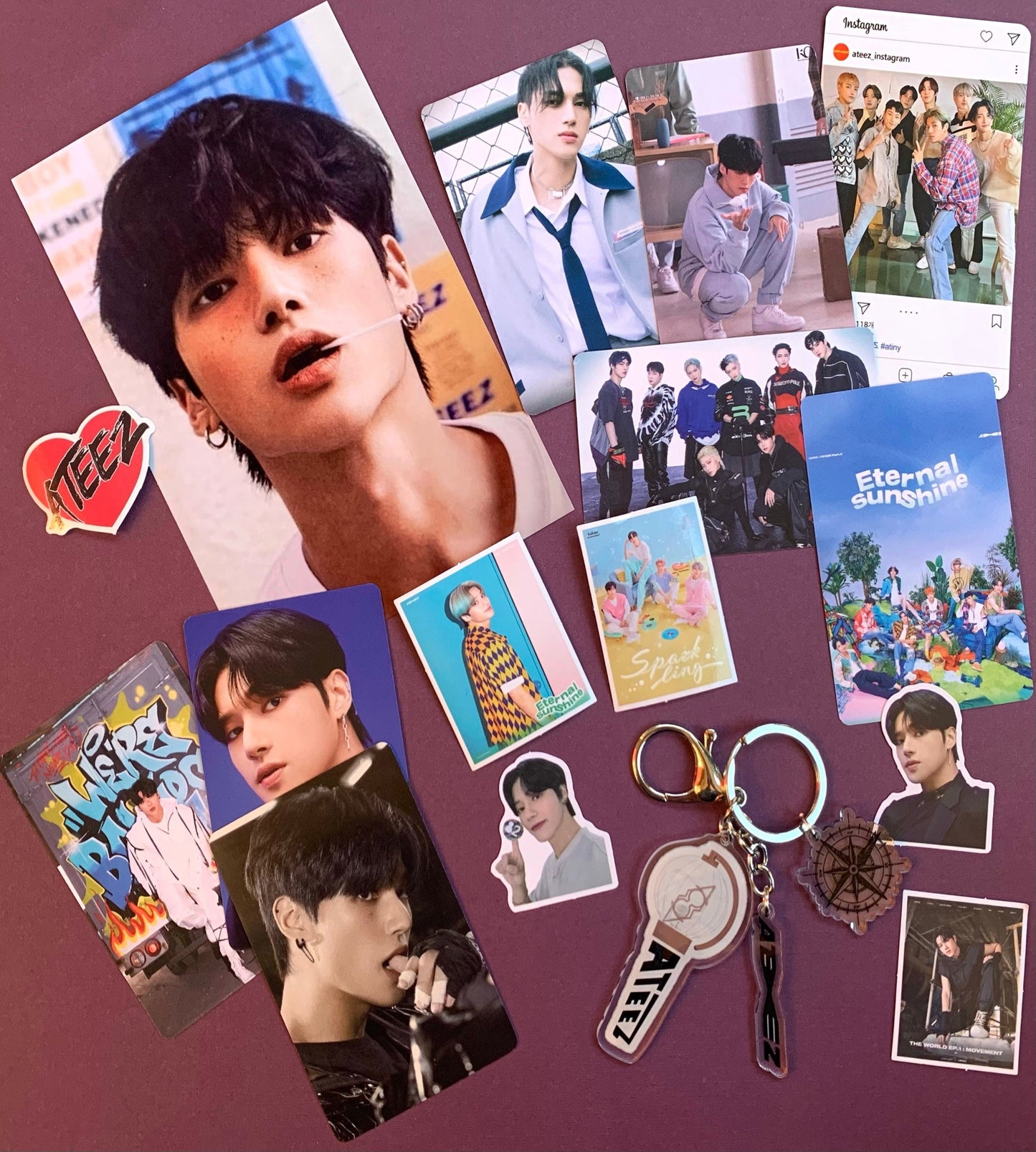 Ateez Bias Pack | Basic Pack | Key Chain | Photo cards | Random | Gift for friends Active