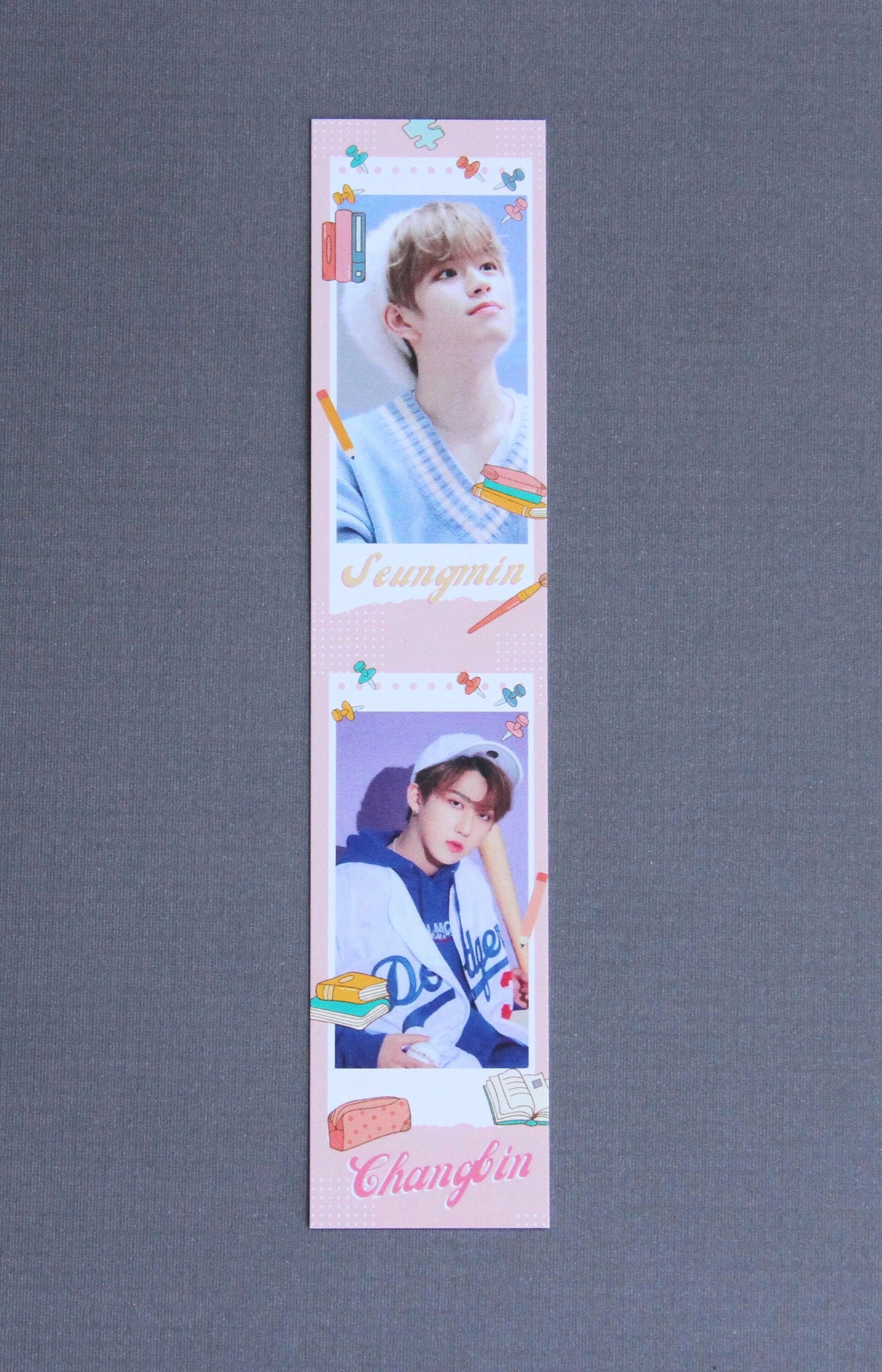 Stray Kids Cardstock Bookmarks |  Laminated | Bang Chan,  Seungmin, IN, Lee Know,  Hyunjin, Changbin, Felix, Han