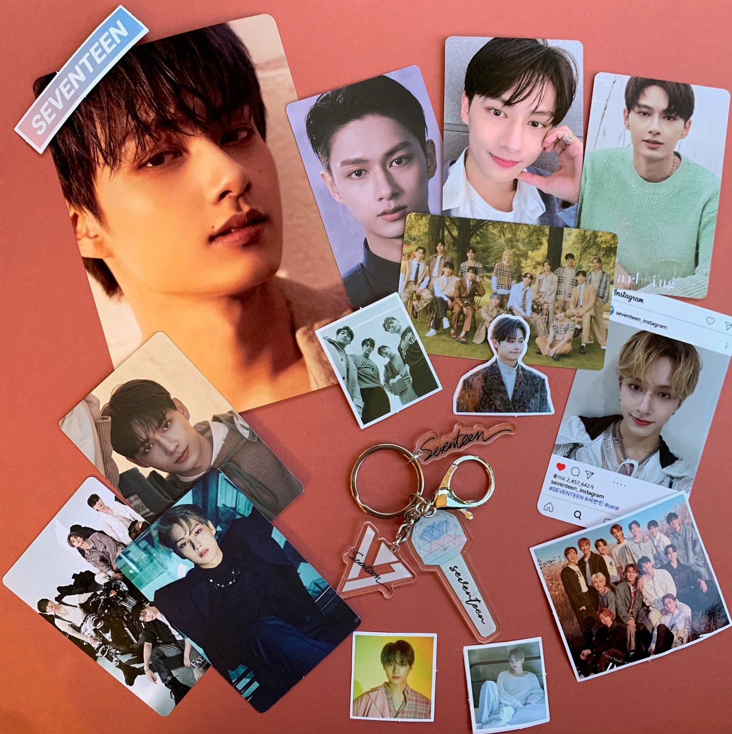Seventeen Bias Pack | Basic Pack | Key Chain | Photo cards | Random | Gift for friends | Custom Kpop Bias pack