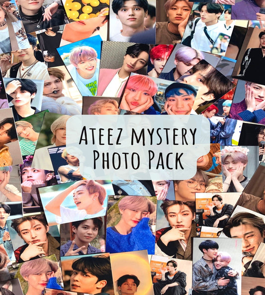Ateez Random wallet size mystery photo pack | unofficial photo cards | With Freebies Active