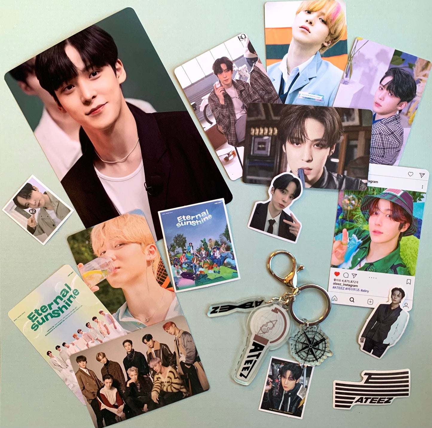 Ateez Bias Pack | Basic Pack | Key Chain | Photo cards | Random | Gift for friends Active