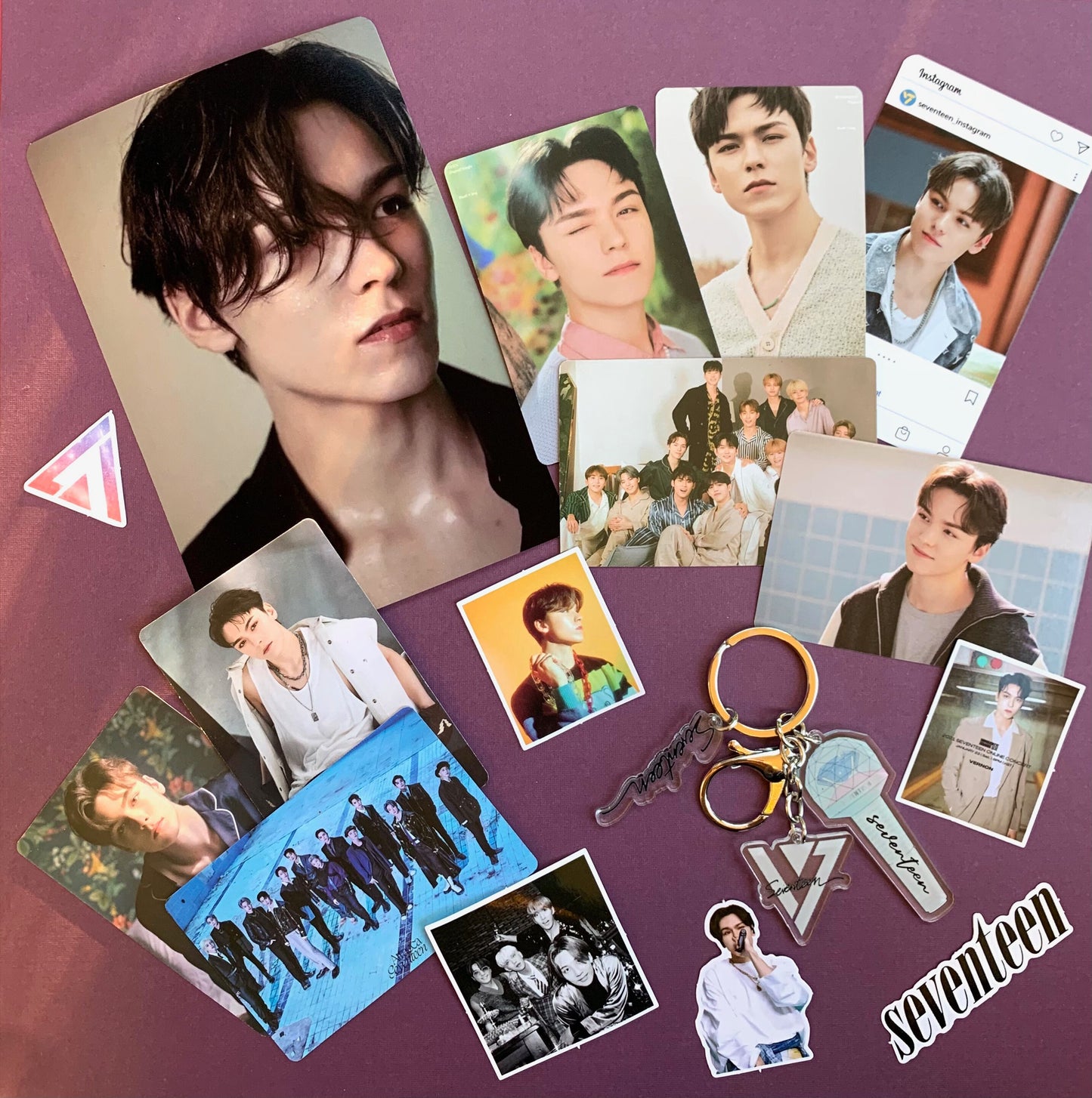 Seventeen Bias Pack | Basic Pack | Key Chain | Photo cards | Random | Gift for friends | Custom Kpop Bias pack