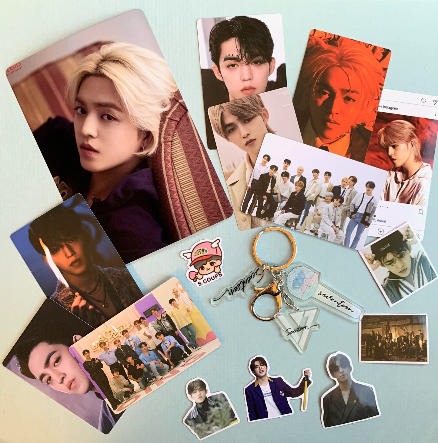 Seventeen Bias Pack | Basic Pack | Key Chain | Photo cards | Random | Gift for friends | Custom Kpop Bias pack