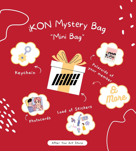 ikon Mystery bias Bag | Custom Merch Gift Bag | Goodie Bag |Bookmarks| Keychains, Stickers, Photocards, Photos, Polaroid,& More!