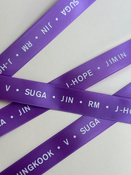 BTS Ribbon | ARMY | Kpop Merch | Lightstick Bow | Shoulder Sling | Jungkook, Suga, J-hope, RM, Jin, Jimin, V