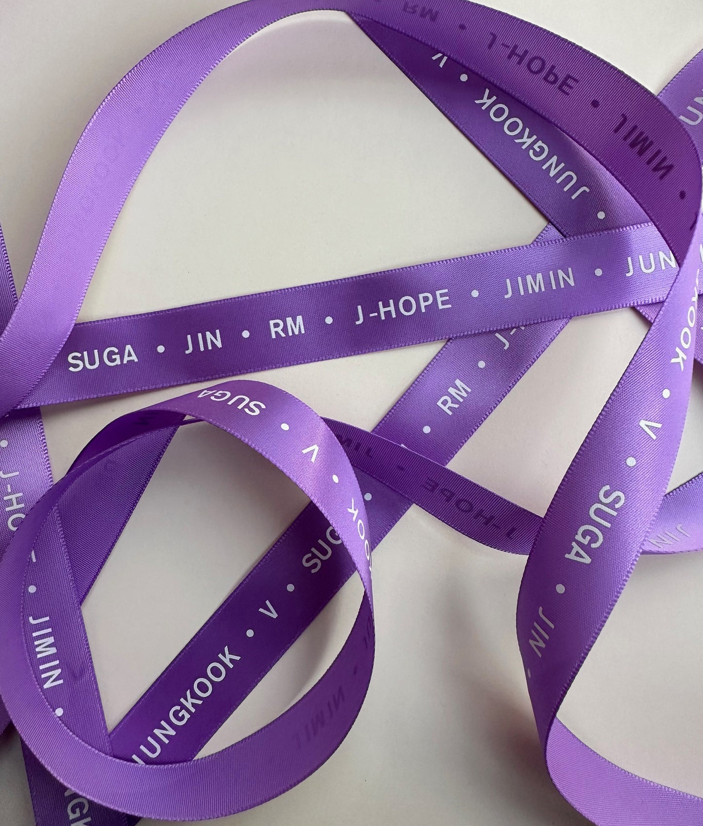 BTS Ribbon | ARMY | Kpop Merch | Lightstick Bow | Shoulder Sling | Jungkook, Suga, J-hope, RM, Jin, Jimin, V