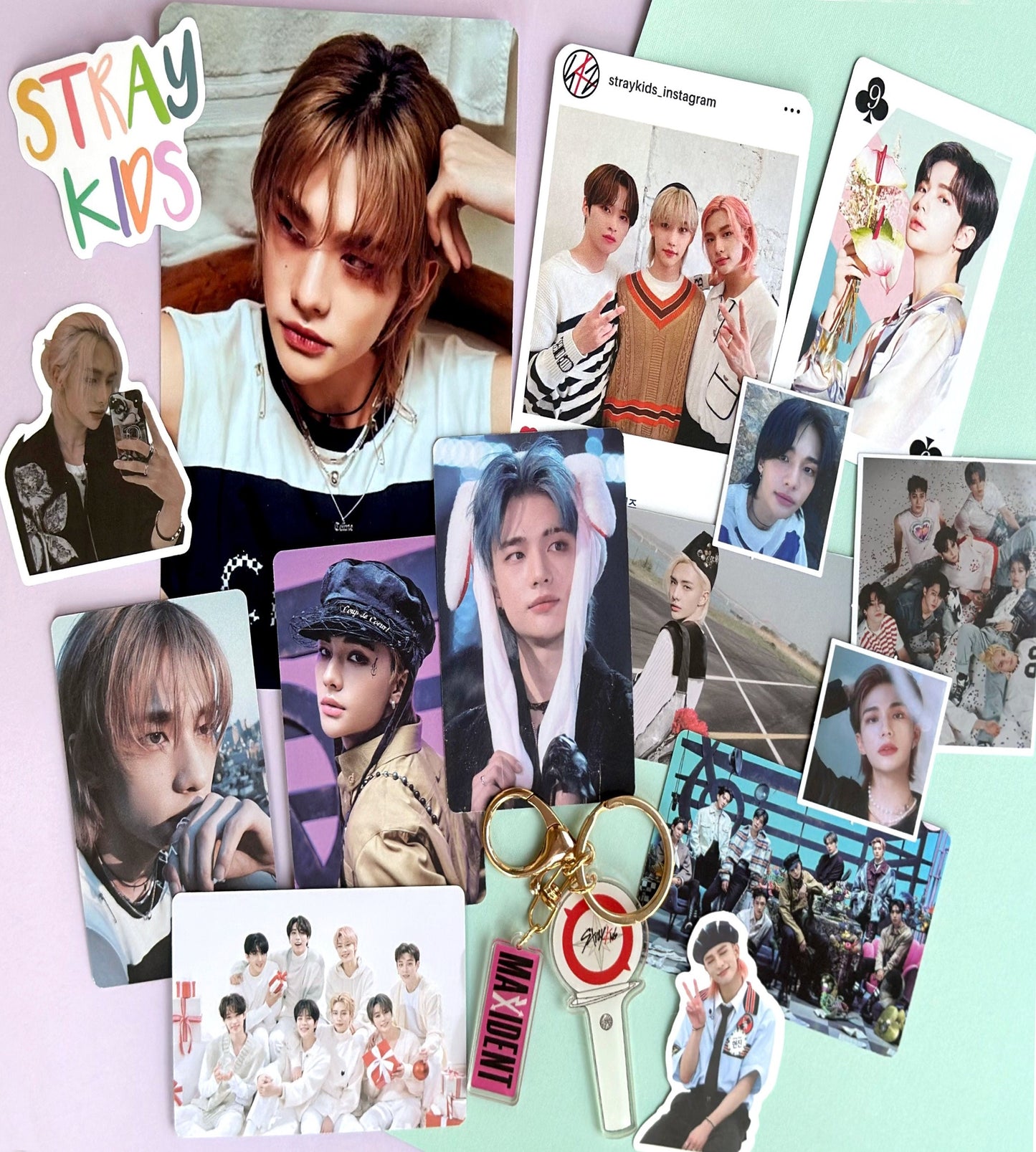 Stray Kids Bias Pack with Key Chain | Photo cards | Random | Gift for friends