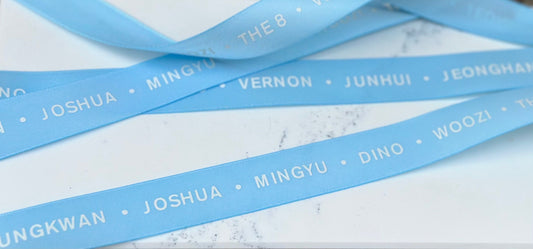SEVENTEEN Ribbon | CARAT | Kpop Merch | Bow | Mingyu, Hoshi, Jeonghan, Wonwoo, S.Coups, DK, The 8, Joshua, Jun, Woozi, Vernon, Seungkwa,Dino