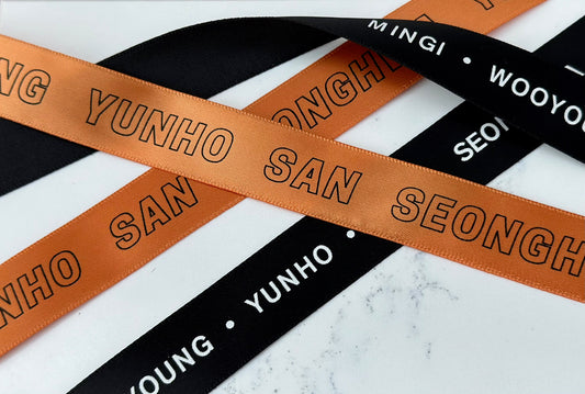 ATEEZ Ribbon | ATINY | Orange | Lightstick Bow| Sling | Kpop Merch | Mingi, Seonghwa, Wooyoung, Yeosang, San, Hongjoong, Yunho, Jongho